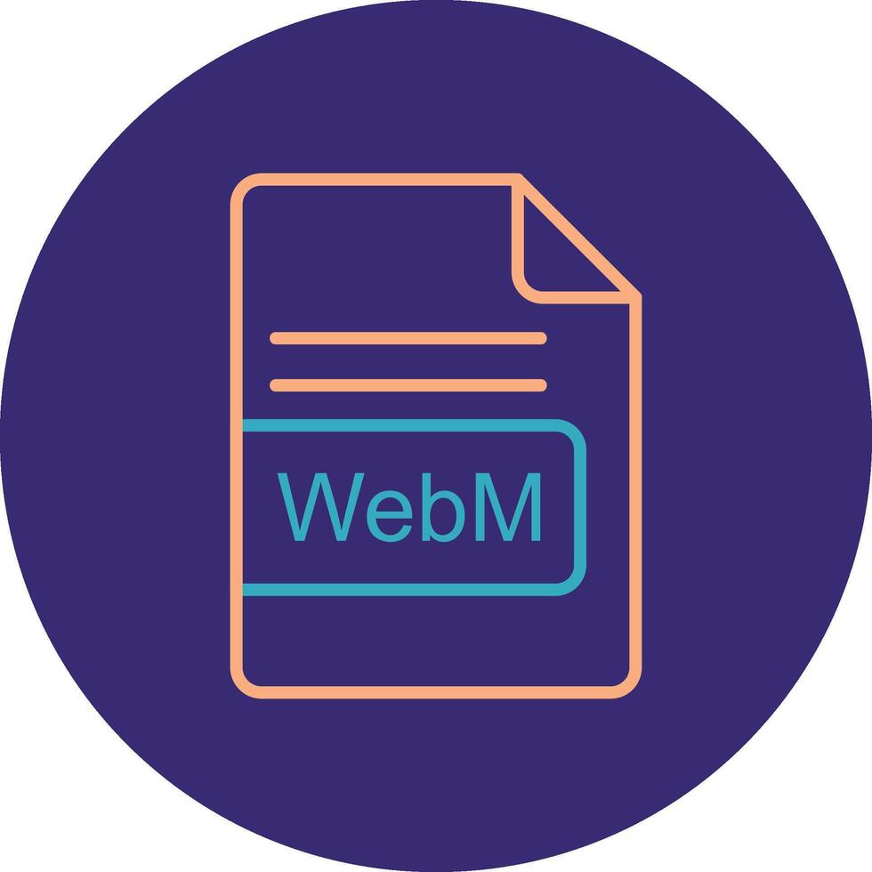 webm Datei Format Linie zwei Farbe Kreis Symbol vektor