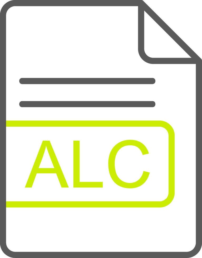 alc Datei Format Linie zwei Farbe Symbol vektor