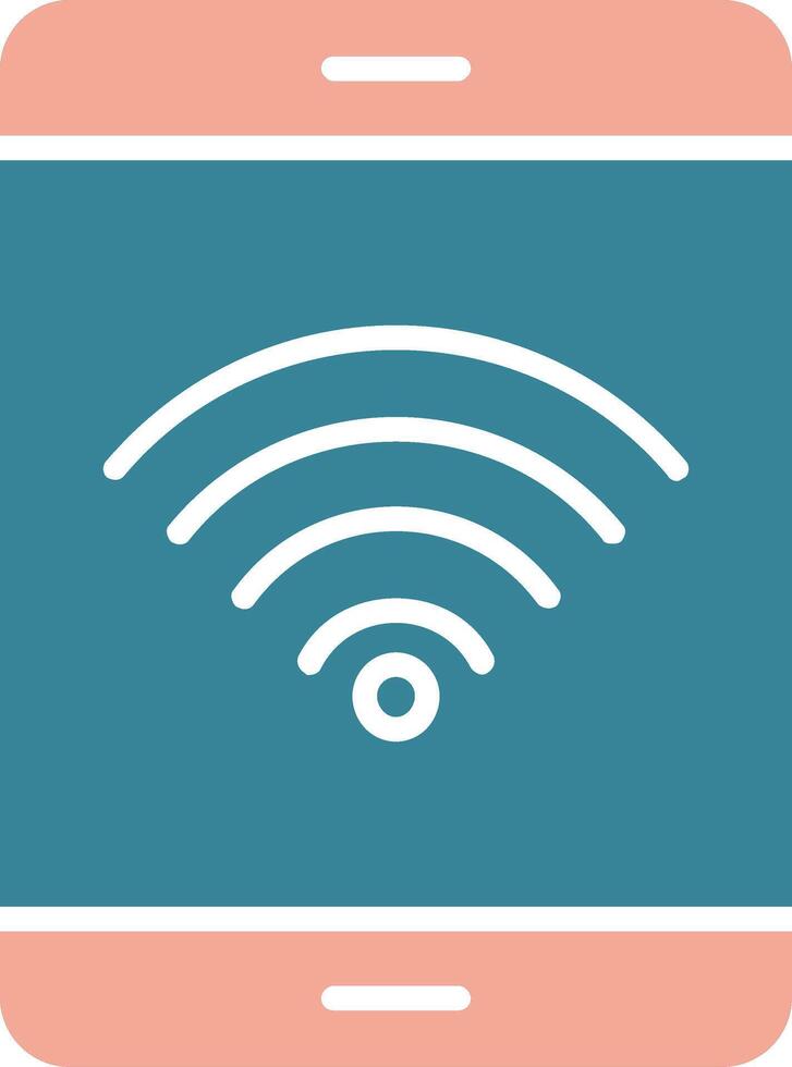 wiFi signal glyf två Färg ikon vektor