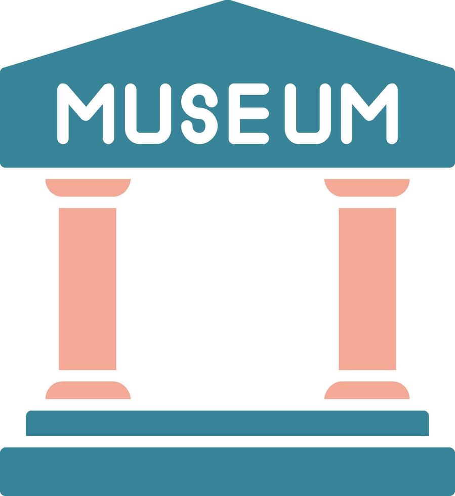 Museum Glyphe zweifarbiges Symbol vektor