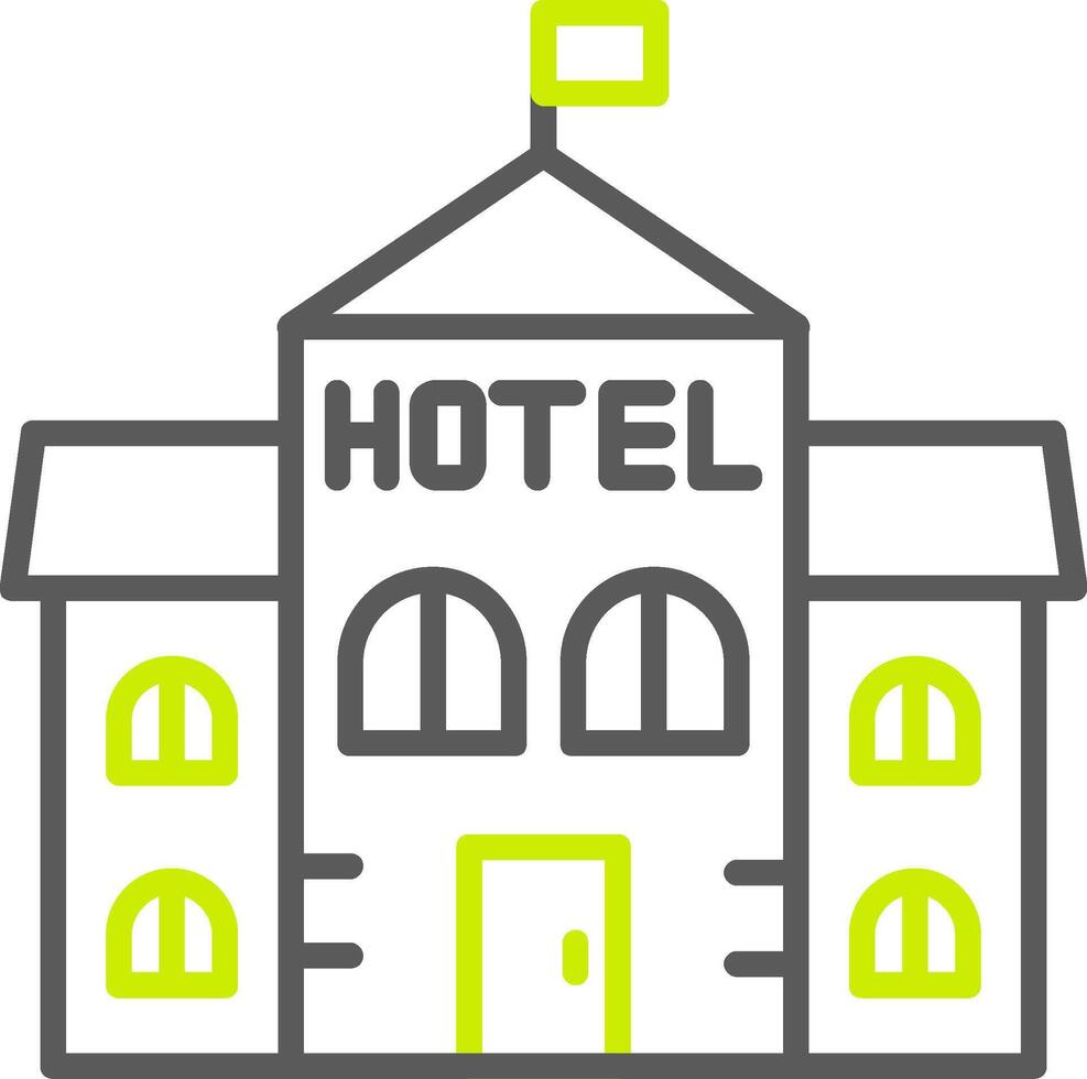 Hotelzeile zweifarbiges Symbol vektor