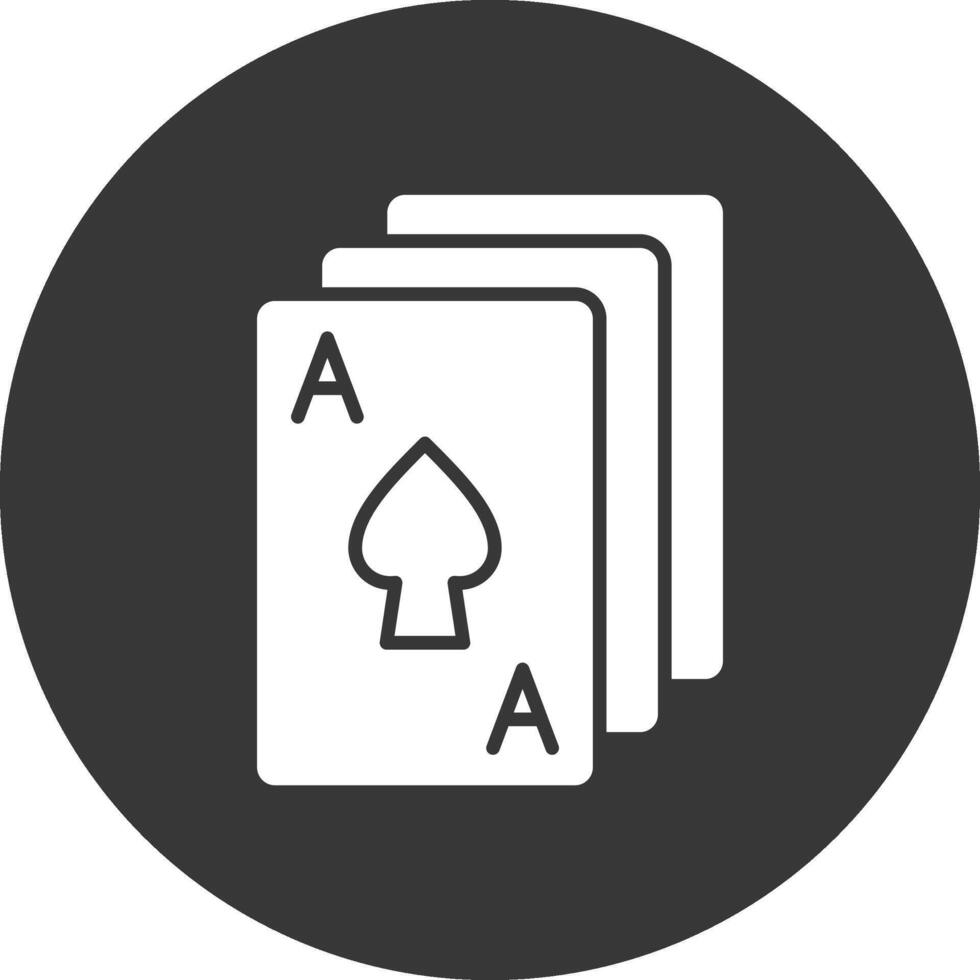 poker glyf inverterad ikon vektor