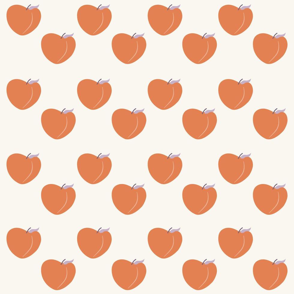 hand dragen persika och vit mönster. persika frukt mönster. frukt bakgrund. mönster för tyg vektor