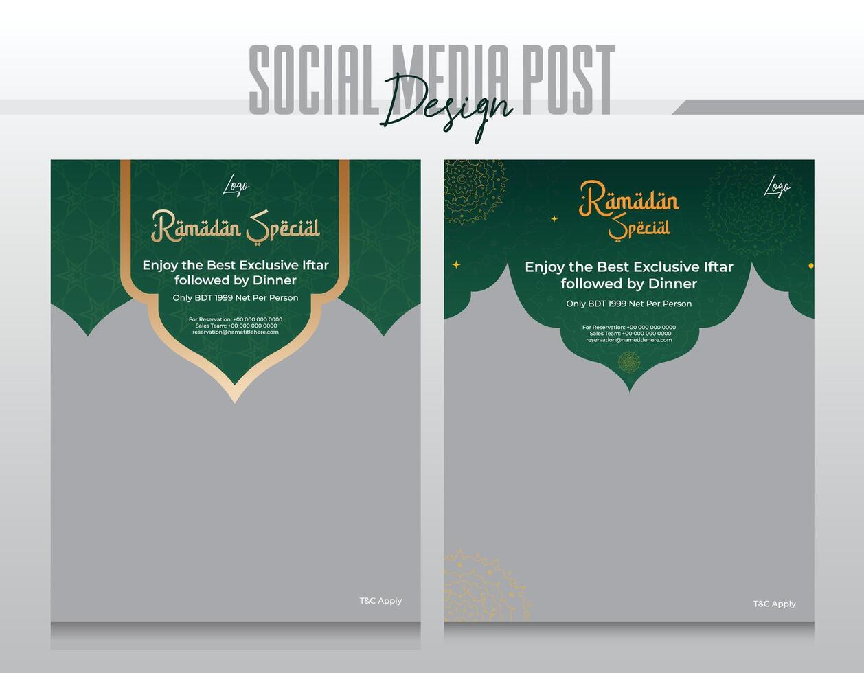 Ramadan Angebot Sozial Medien Post vektor