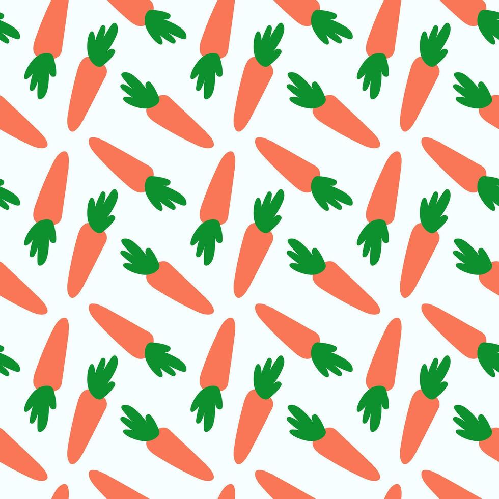 sömlös mönster med morot. vegetabiliska bakgrund. platt illustration av friska vegan mat tapet. vektor