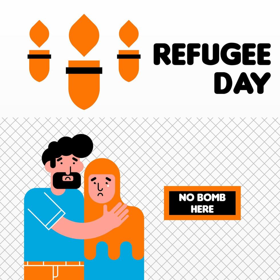 värld flykting dag illustration bakgrund vektor