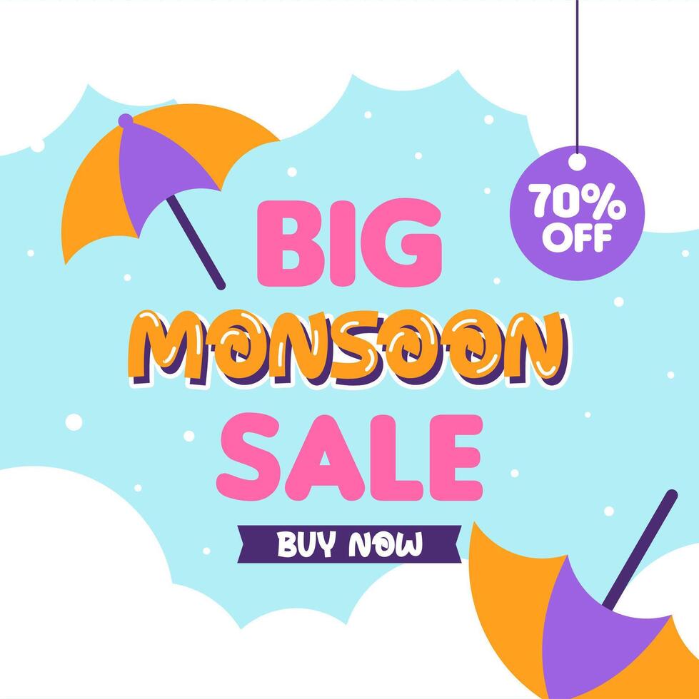 Monsun Verkauf Banner Illustration Hintergrund vektor