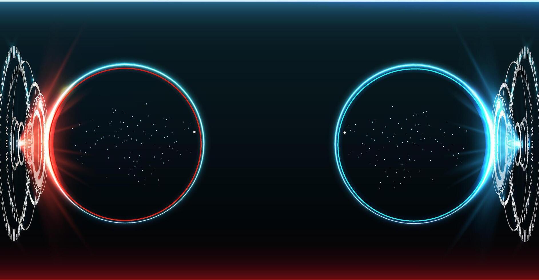 trogen cirkel hud, gui, ui gränssnitt skärm design. abstrakt stil på blå bakgrund. tom visa, skede eller podium för visa produkt i trogen cyberpunk stil. vektor