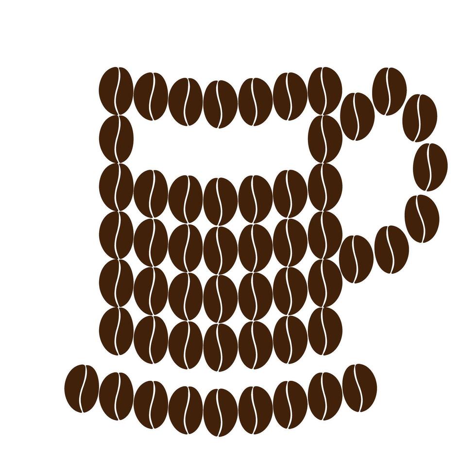 stiliserade råna med fat av kaffe bönor i trendig brun logotyp ikon klistermärke design begrepp kaffe dag isolera eps för klistermärke, ikon, logotyp, baner eller webb, pris märka, märka, annons eller promo vektor