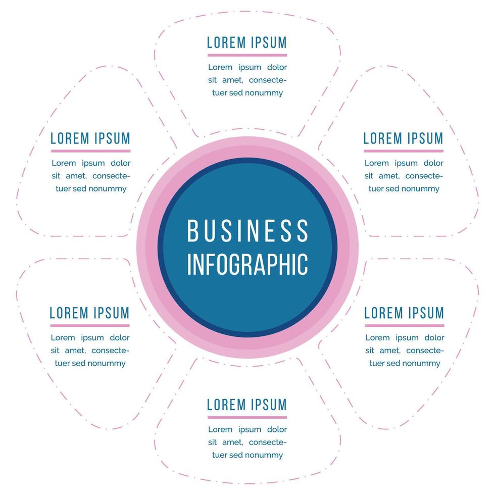 infographics design 6 alternativ eller steg företag information mall vektor