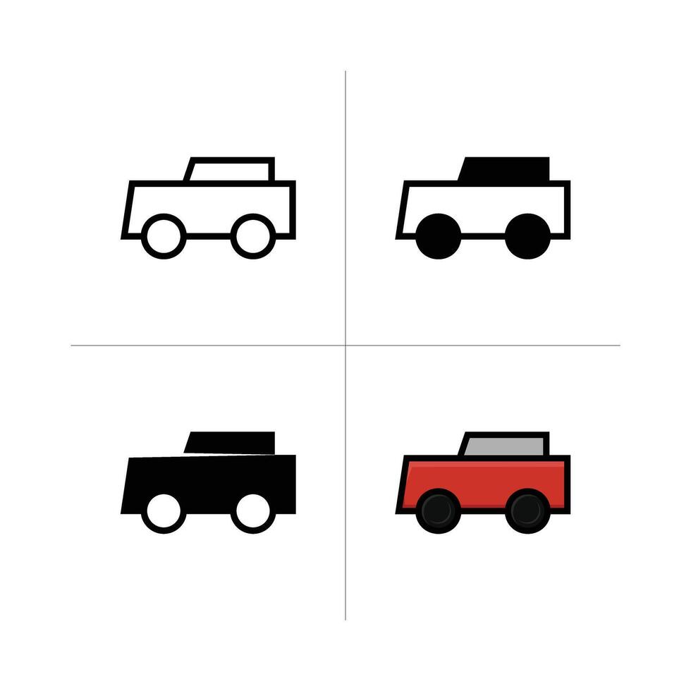 uppsättning av platt enkel bil ikon illustration vektor