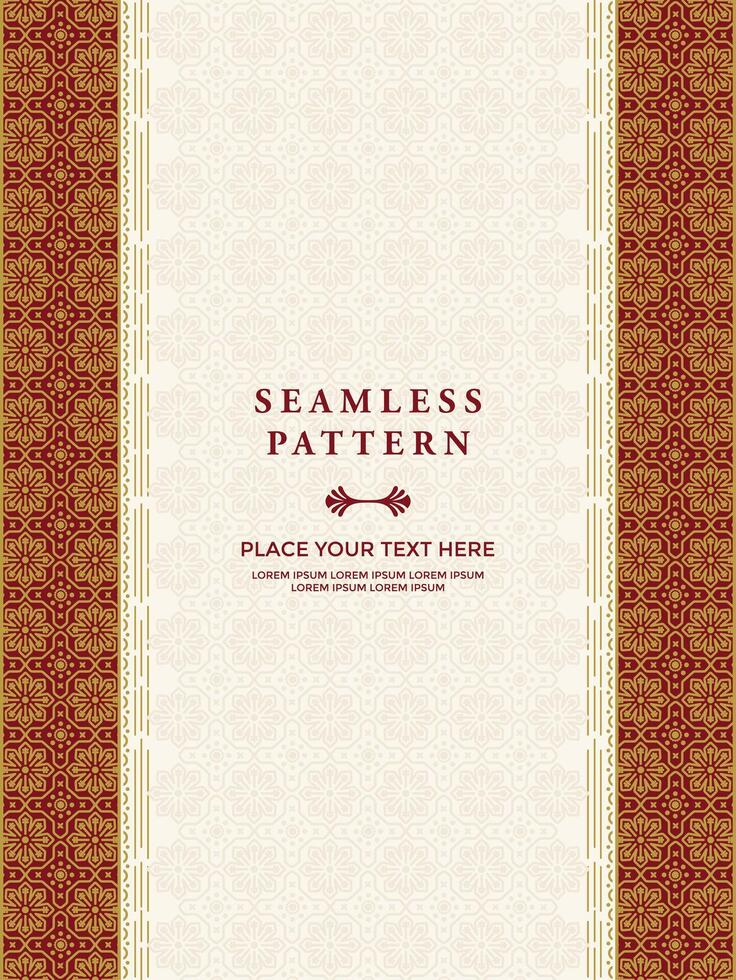 batik traditionell mönster bakgrund med en dekorativ ram och en plats för text vektor