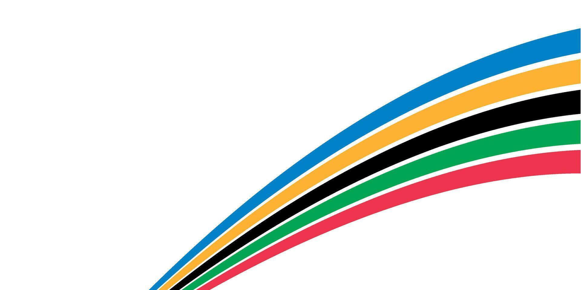 bunt gebogen Streifen von das olympisch Regenbogen, isoliert auf ein Weiß Hintergrund. olympisch Spiele Banner. Illustration. vektor
