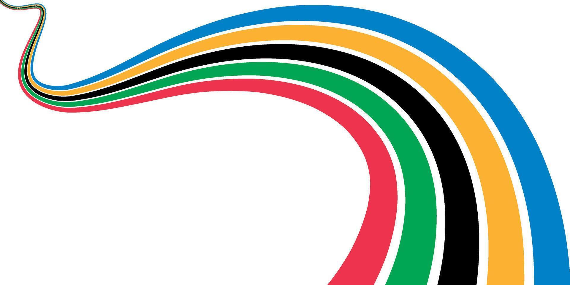 färgad lindning Ränder av de olympic spel, isolerat på en vit bakgrund. olympic spel baner. illustration vektor