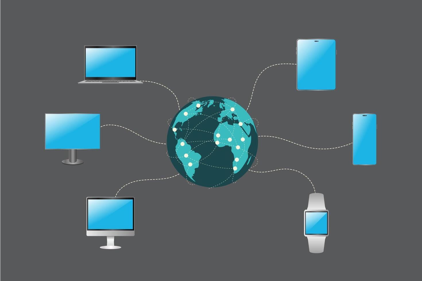 lokal- område nätverk 3d diagram. internet begrepp. vektor