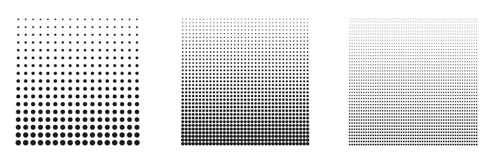 progressiv halvton punkt mönster i svart och vit övergång. isolerat illustration vektor