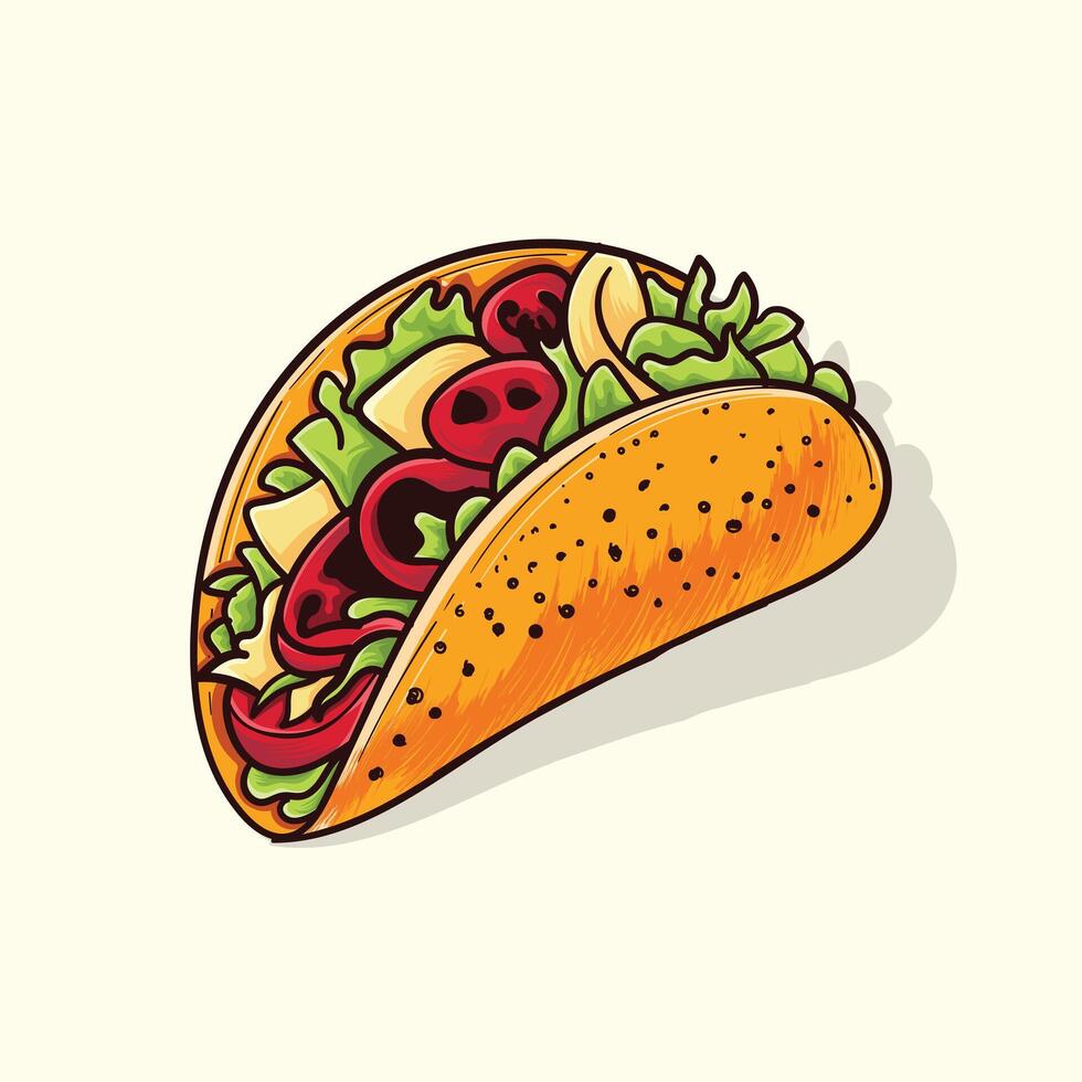 Mexikaner Taco schnell Essen Design vektor