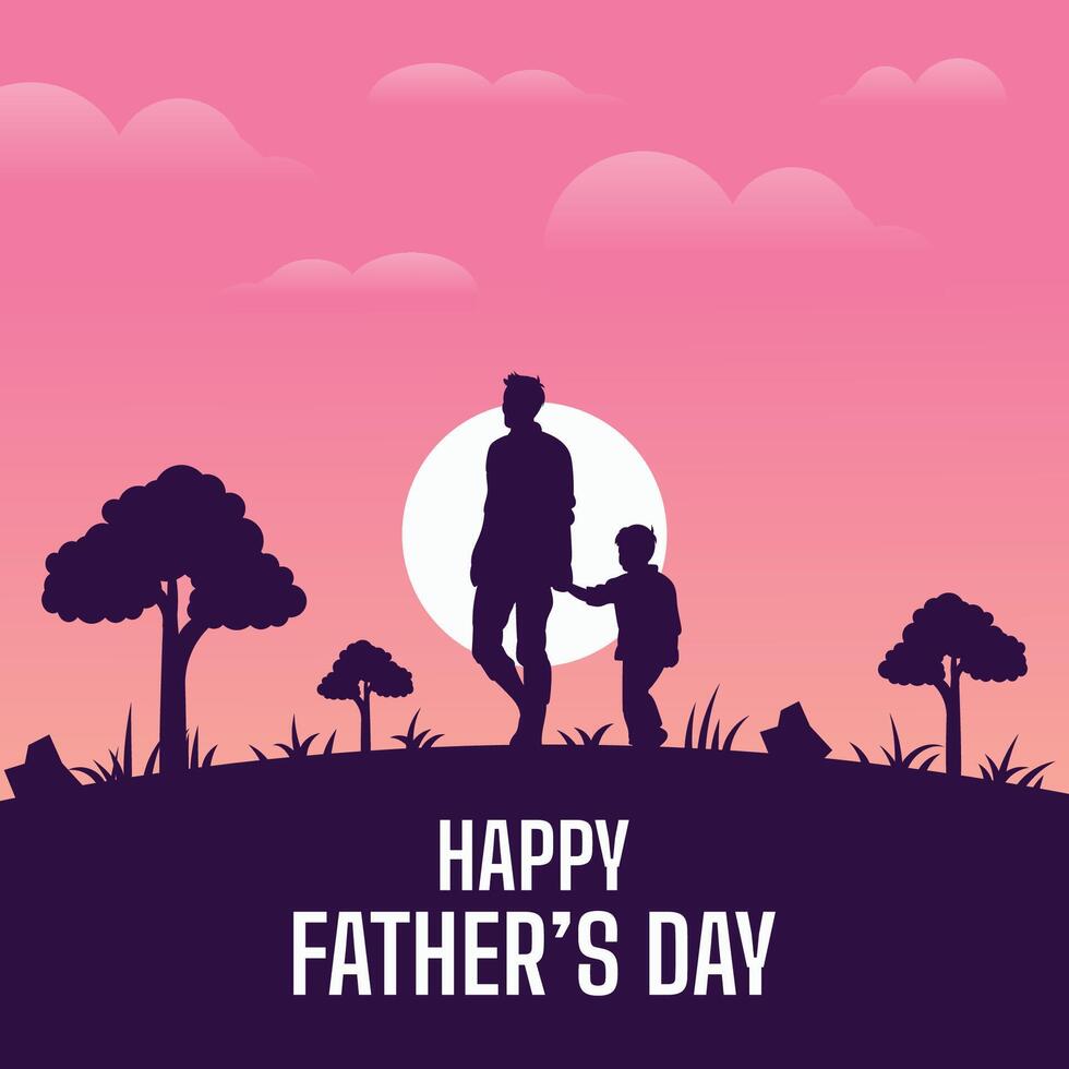 glücklich Vaters Tag Gruß Karte Väter Tag Sozial Medien Post feiern vektor