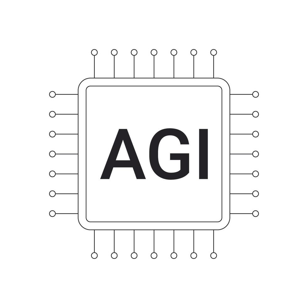 künstlich Allgemeines Intelligenz Symbol. agi unterzeichnen. vektor