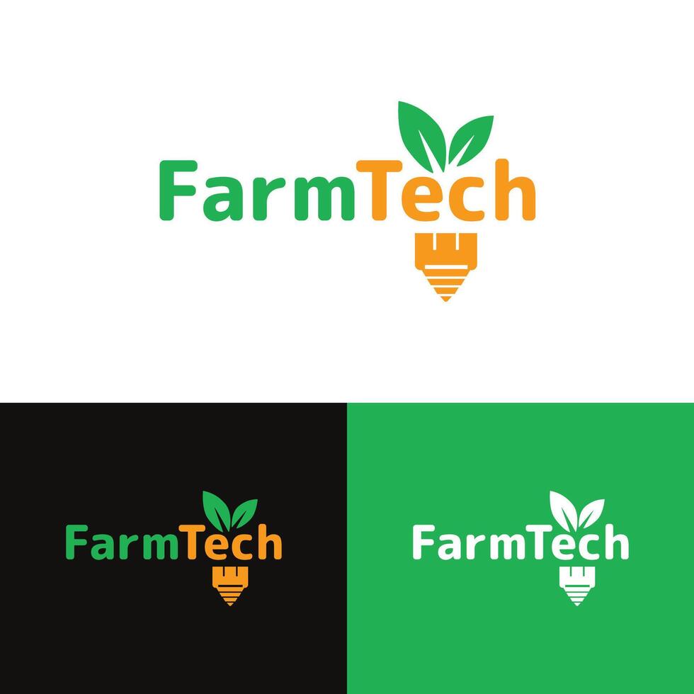 Landwirtschaft Technologie Logo Design Vorlage vektor