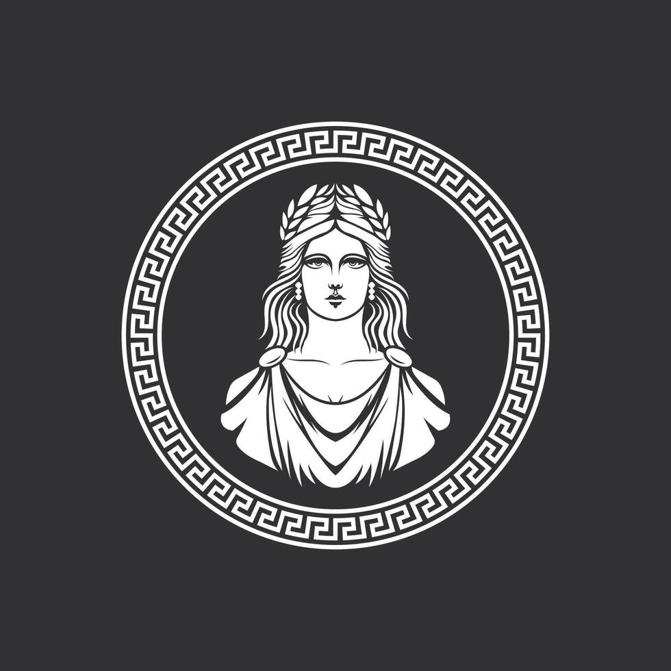 uralt griechisch Göttin von Liebe und Schönheit Aphrodite Logo Symbol Illustration Design vektor