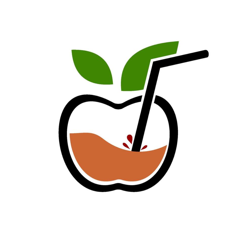 färsk dryck äpple logotyp design illustration vektor