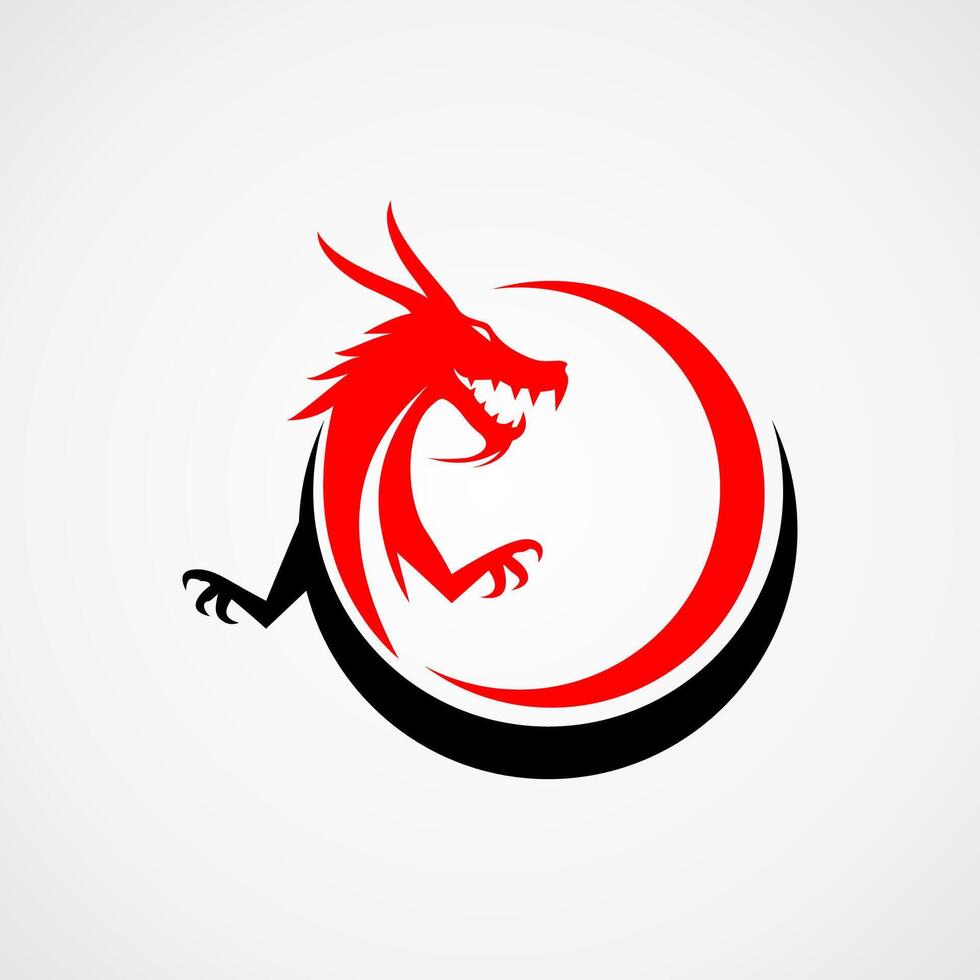 Drachen Logo Design Illustration vektor