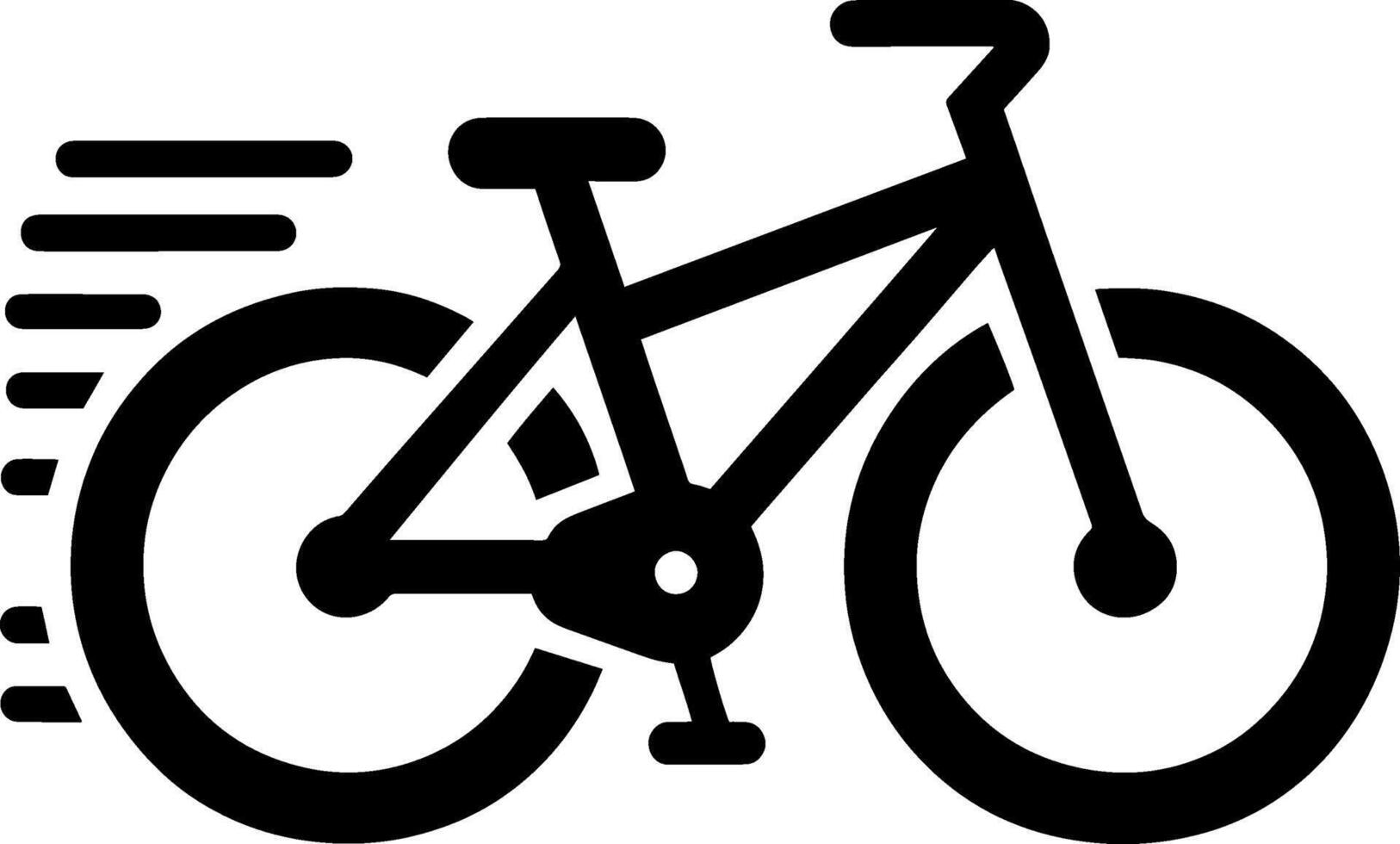 enkel logotyp ClipArt, abstrakt silhuett cyklist Vinka stil illustration av cykel cykling cykel sporter lopp ikon vektor