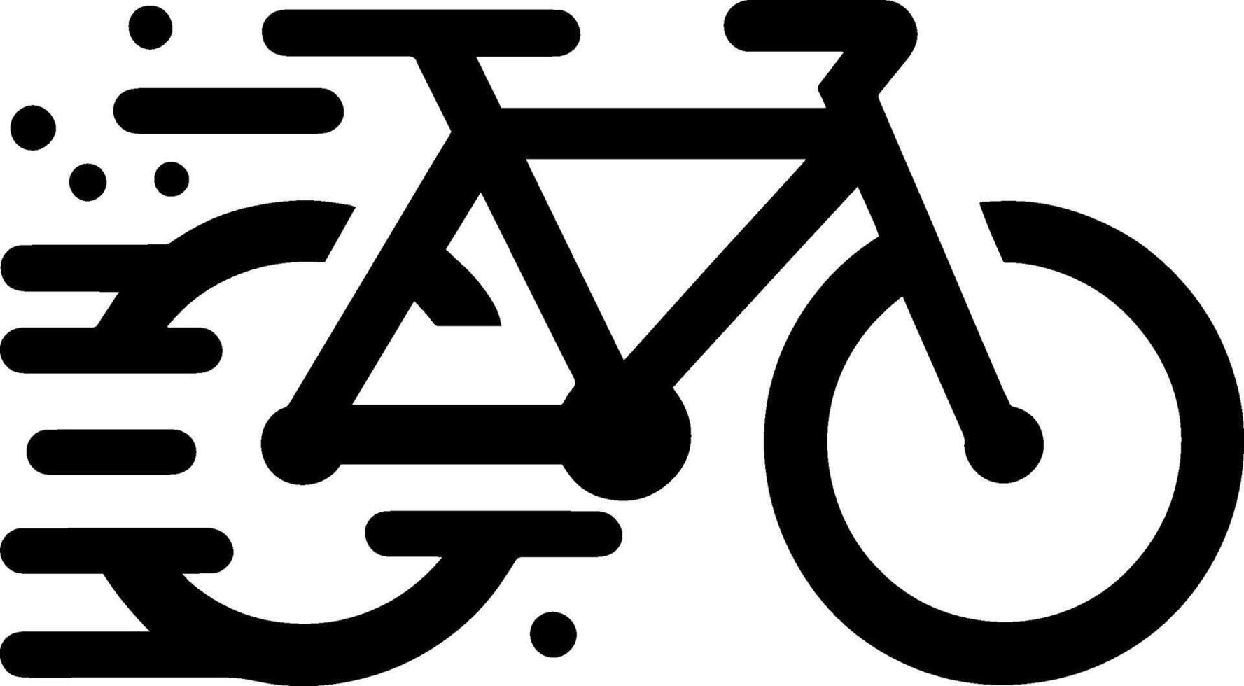 enkel logotyp ClipArt, abstrakt silhuett cyklist Vinka stil illustration av cykel cykling cykel sporter lopp ikon vektor