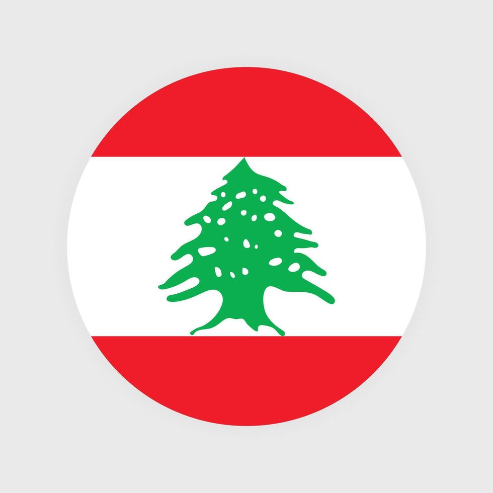 National Flagge von Libanon. Libanon Flagge. Libanon runden Flagge. vektor