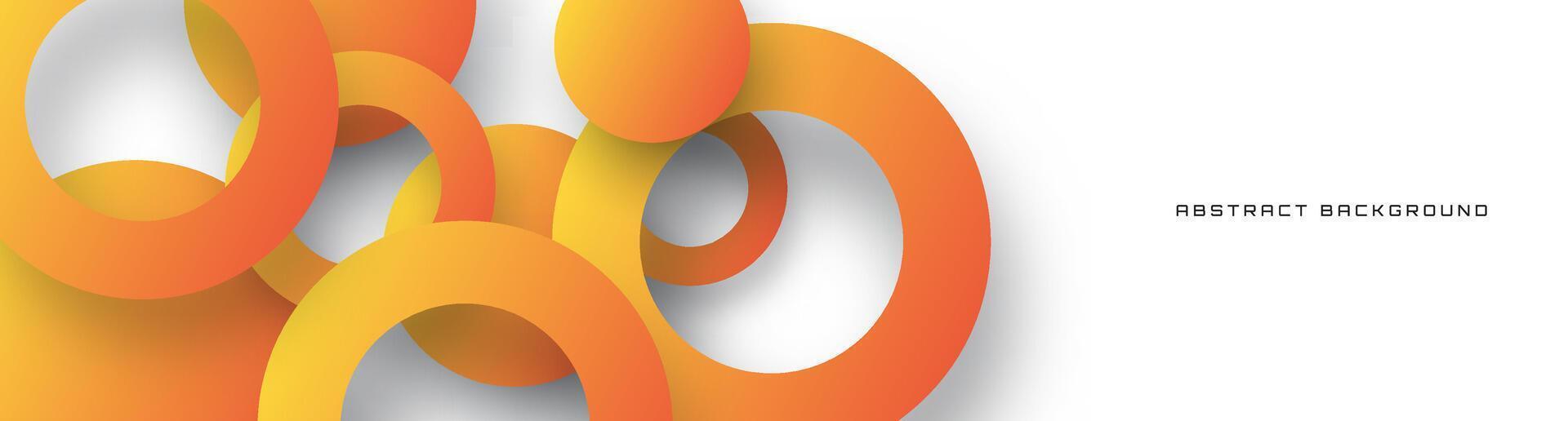 3d orange vit geometrisk bakgrund överlappning lager på ljus Plats med cirklar former dekoration. minimalistisk grafisk design element Skära ut stil begrepp för baner, flygblad, kort, omslag, eller broschyr vektor