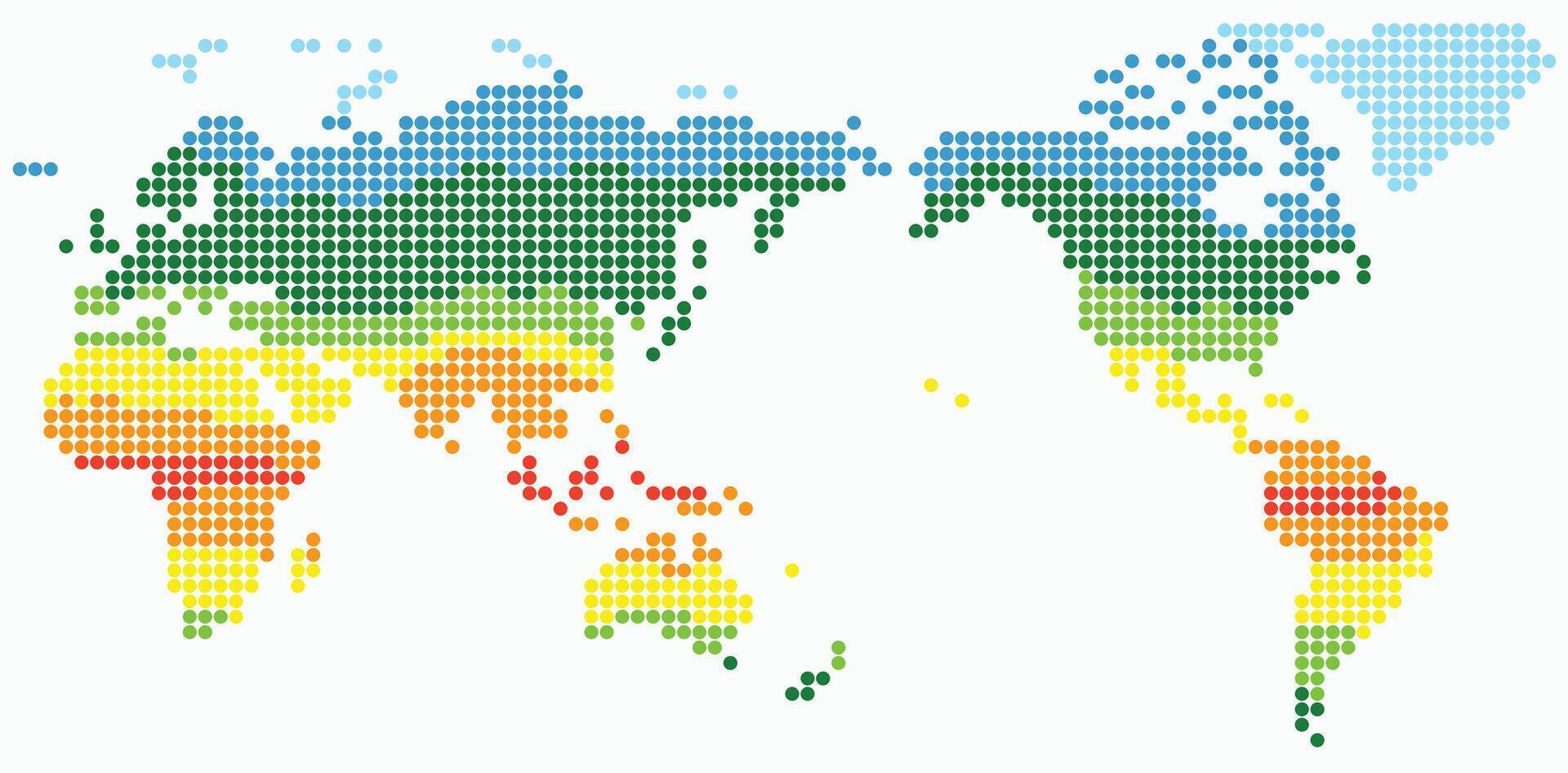 Kreis gestalten Welt Karte auf Weiß Hintergrund. vektor