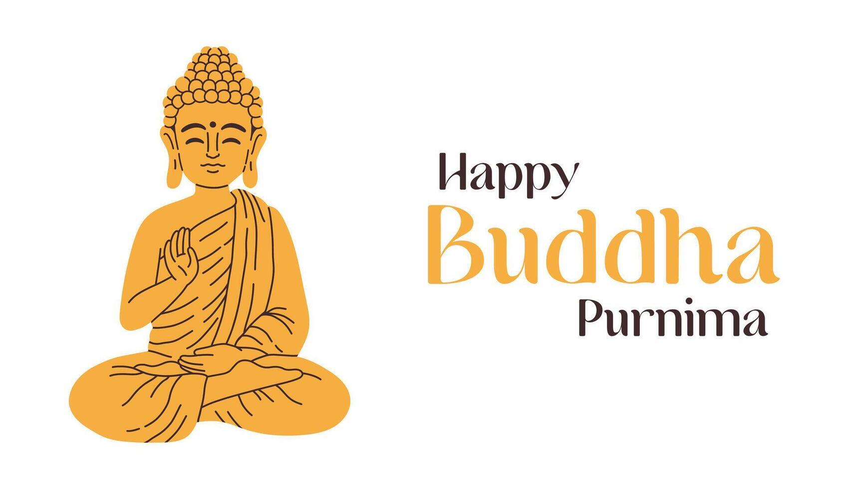 glücklich vesak Tag, Buddha Purnima wünscht sich Schöne Grüße Illustration. können Sein benutzt zum Poster, Banner, Grüße, und drucken Design. vektor