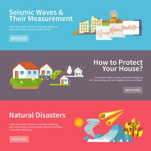 Naturkatastrophen-Banner vektor