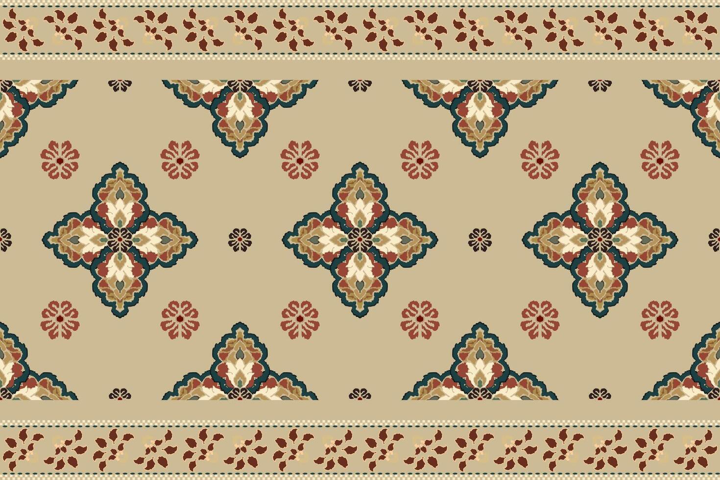 Ikat Stammes- indisch nahtlos Muster. ethnisch aztekisch Stoff Teppich Mandala Ornament einheimisch Boho Chevron textil.geometrisch afrikanisch amerikanisch orientalisch traditionell Illustrationen. Stickerei Stil. vektor