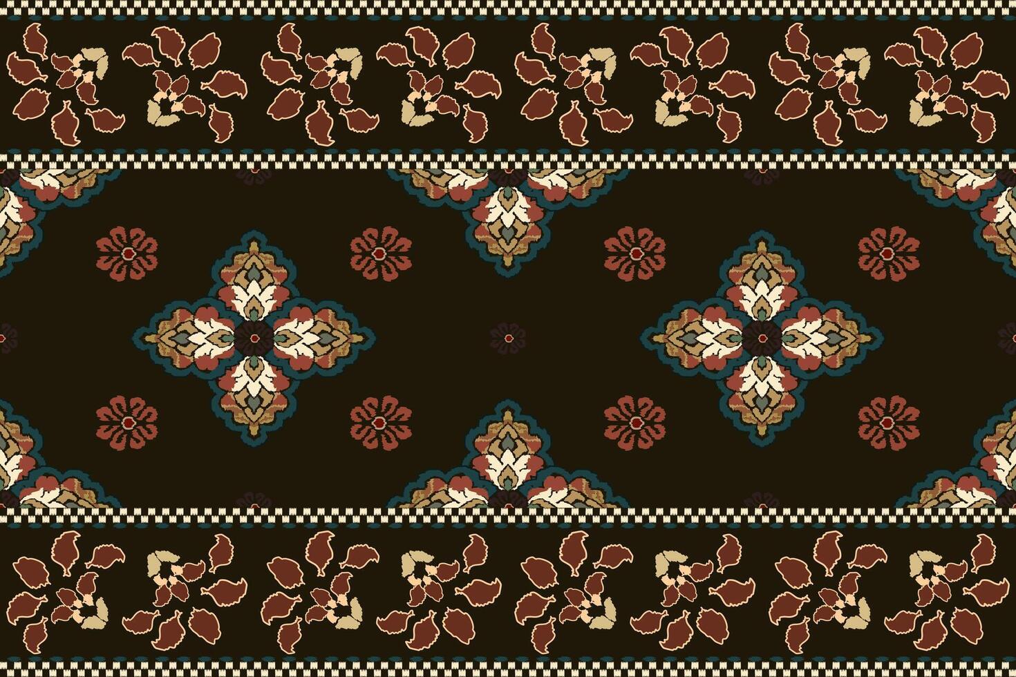 Ikat Stammes- indisch nahtlos Muster. ethnisch aztekisch Stoff Teppich Mandala Ornament einheimisch Boho Chevron textil.geometrisch afrikanisch amerikanisch orientalisch traditionell Illustrationen. Stickerei Stil. vektor