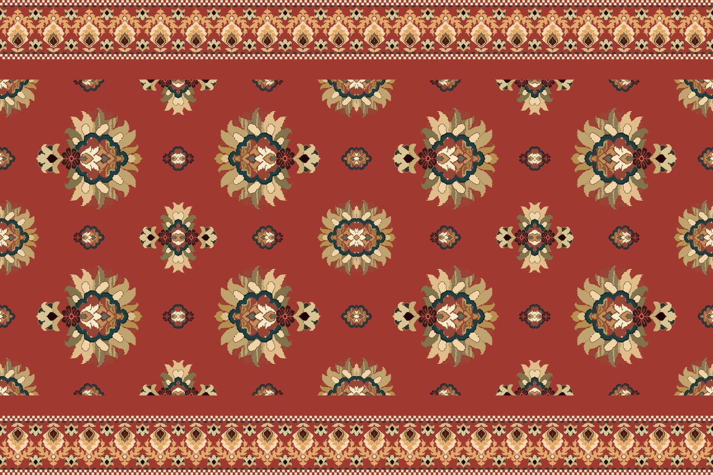 Ikat Stammes- indisch nahtlos Muster. ethnisch aztekisch Stoff Teppich Mandala Ornament einheimisch Boho Chevron textil.geometrisch afrikanisch amerikanisch orientalisch traditionell Illustrationen. Stickerei Stil. vektor