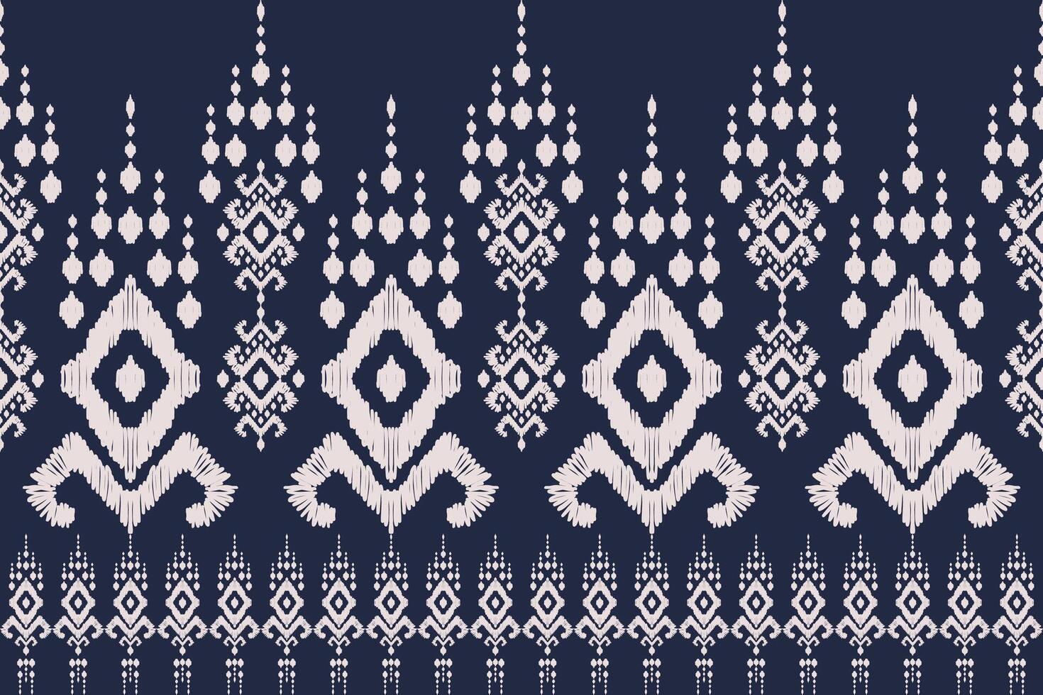 Ikat Stammes- indisch nahtlos Muster. ethnisch aztekisch Stoff Teppich Mandala Ornament einheimisch Boho Chevron textil.geometrisch afrikanisch amerikanisch orientalisch traditionell Illustrationen. Stickerei Stil vektor