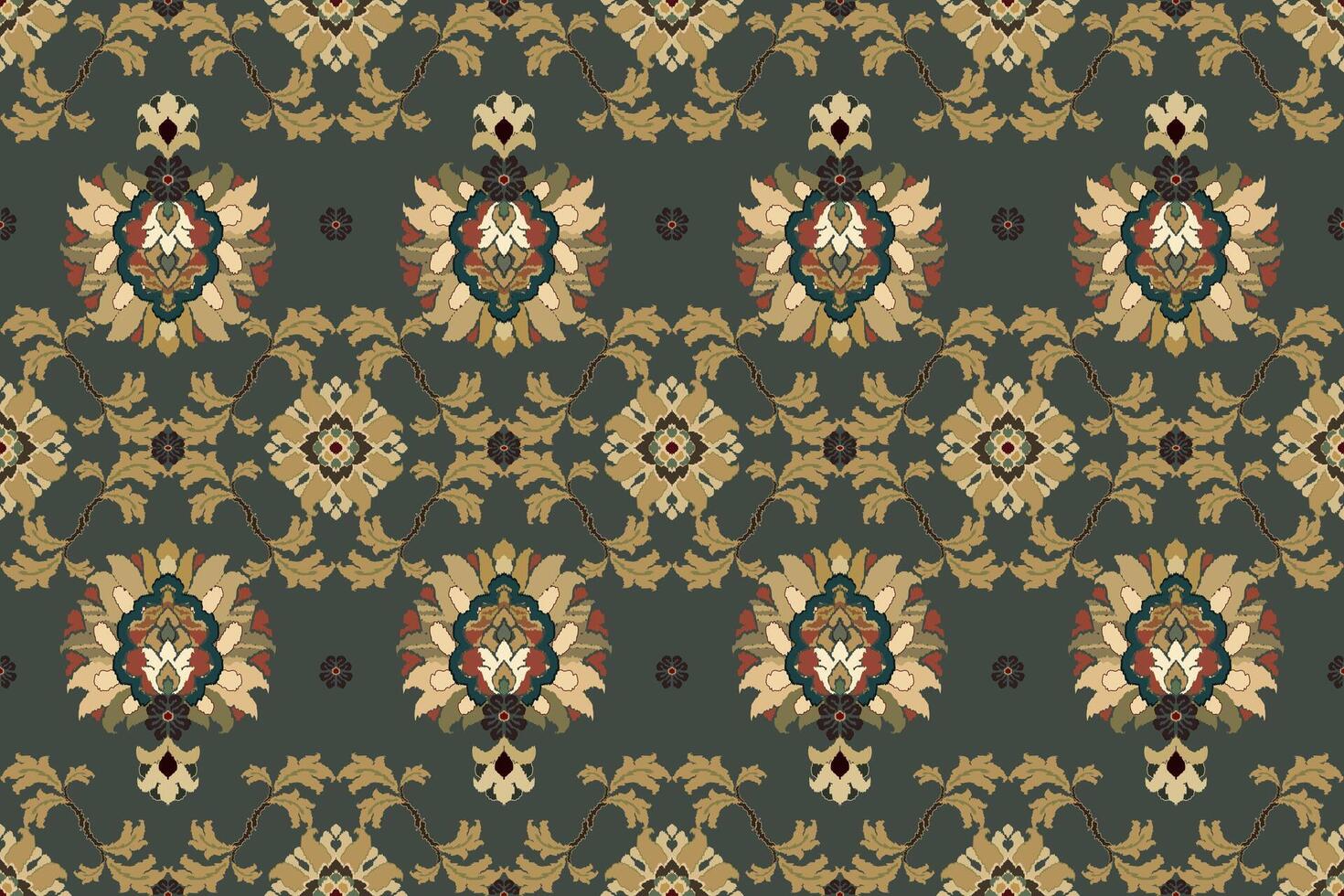 Ikat Stammes- indisch nahtlos Muster. ethnisch aztekisch Stoff Teppich Mandala Ornament einheimisch Boho Chevron textil.geometrisch afrikanisch amerikanisch orientalisch traditionell Illustrationen. Stickerei Stil. vektor