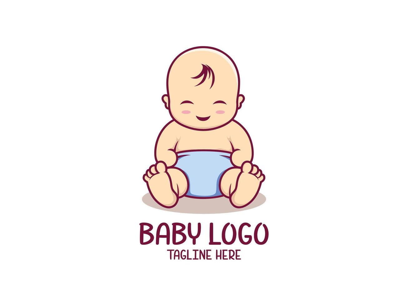 Baby Logo Design mit ein Baby Sitzung auf das Fußboden vektor