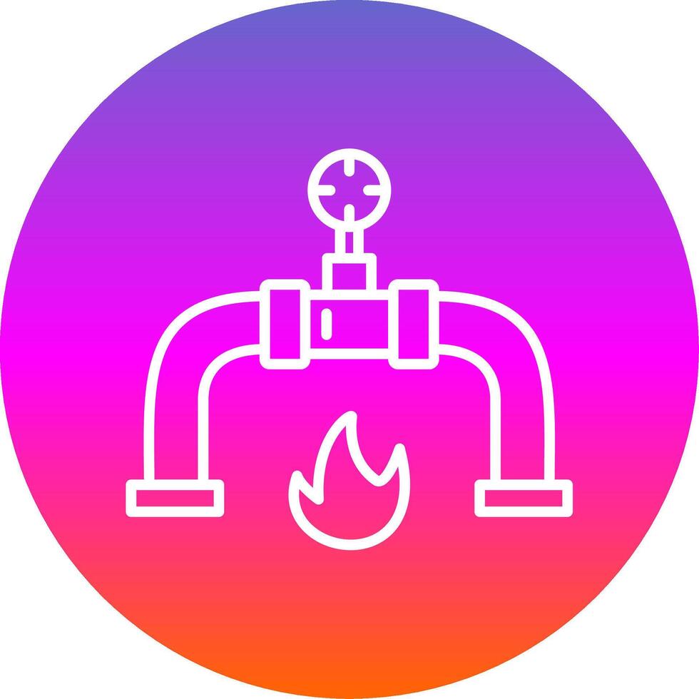 Gas Pipeline Gradient Kreis Linie Gradient Kreis Symbol vektor