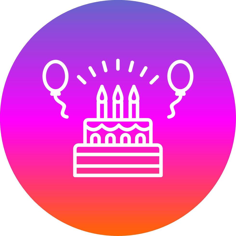 Geburtstag Linie Gradient Kreis Symbol vektor