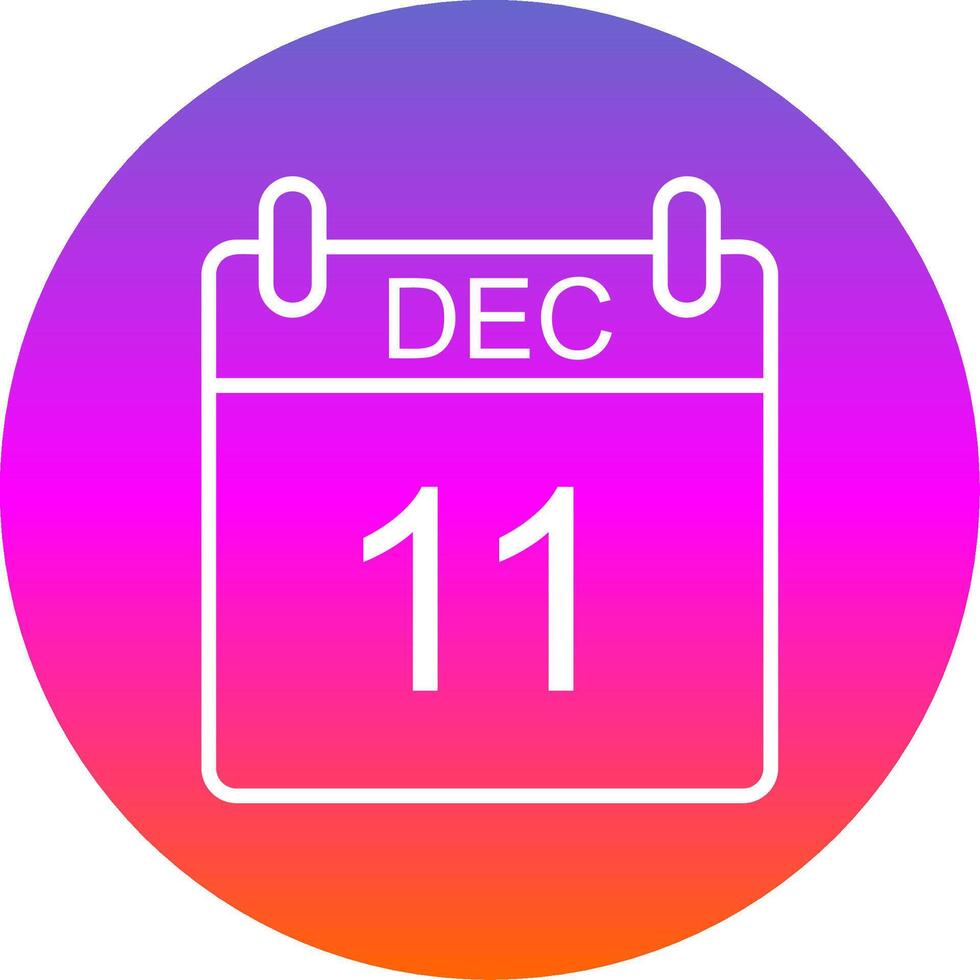 Dezember Linie Gradient Kreis Symbol vektor