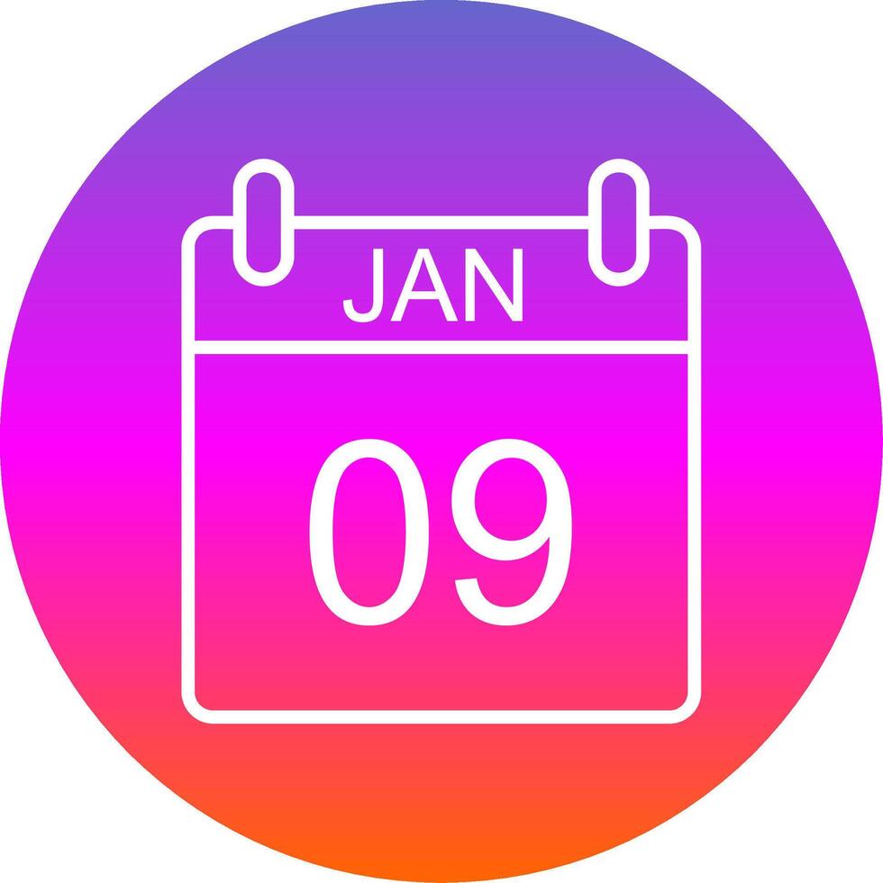 Januar Linie Gradient Kreis Symbol vektor