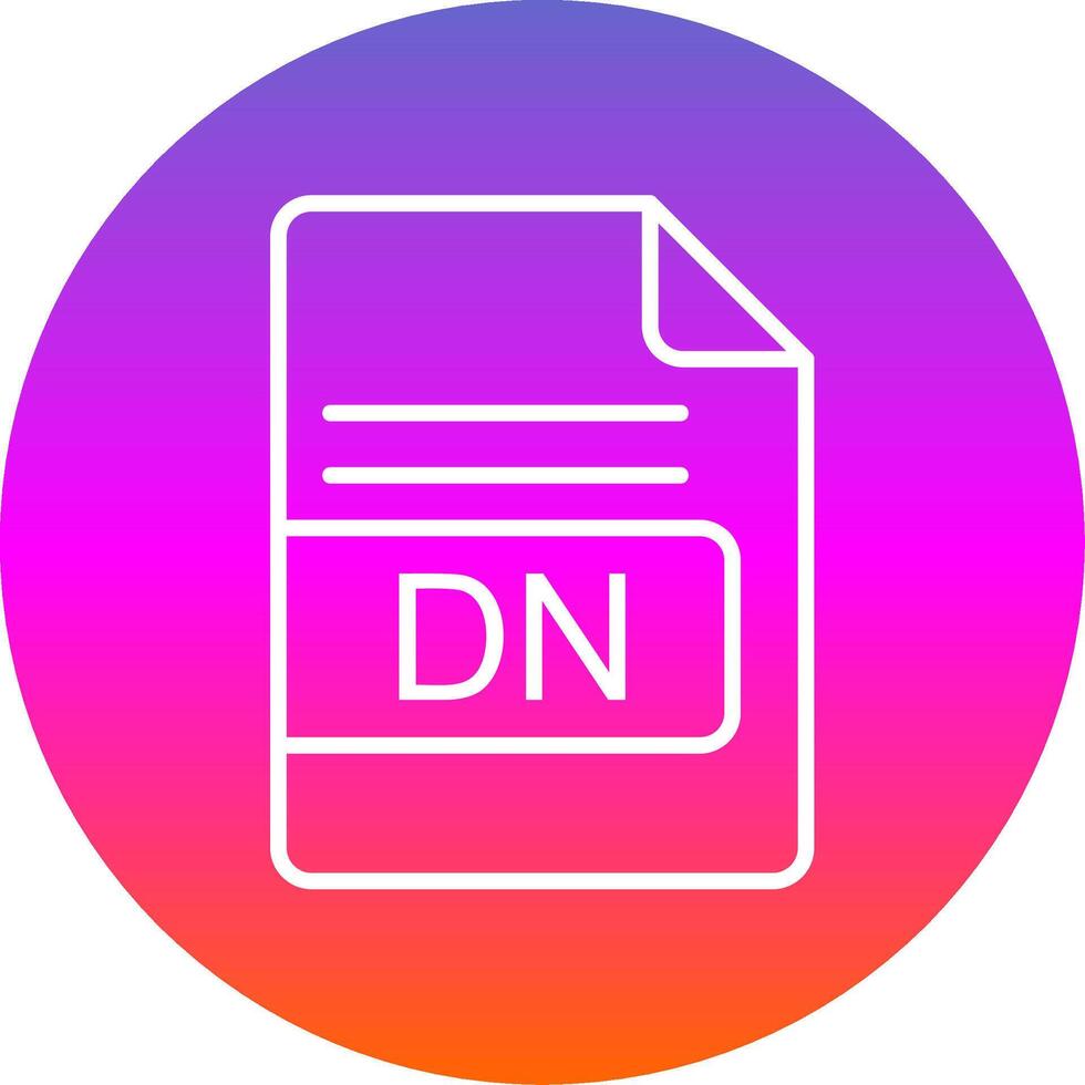 dn Datei Format Linie Gradient Kreis Symbol vektor