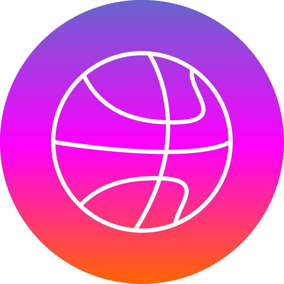 basketboll linje lutning cirkel ikon vektor