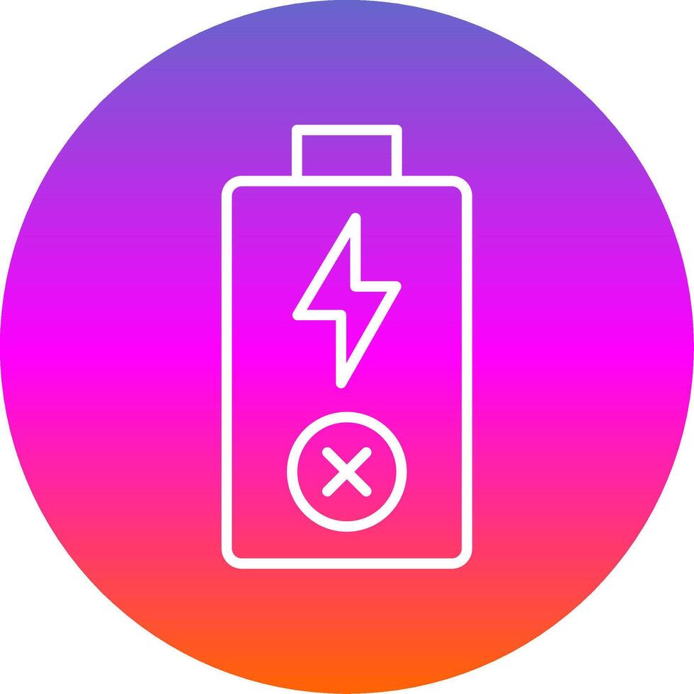 leeren Batterie Linie Gradient Kreis Symbol vektor