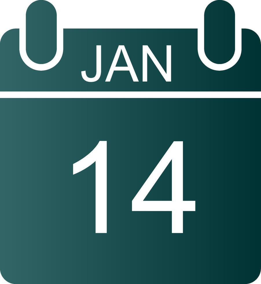 Januar Glyphe Gradient Symbol vektor