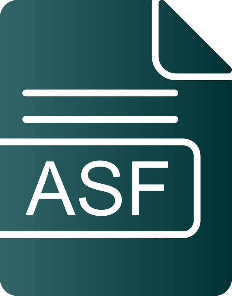 asf Datei Format Glyphe Gradient Symbol vektor