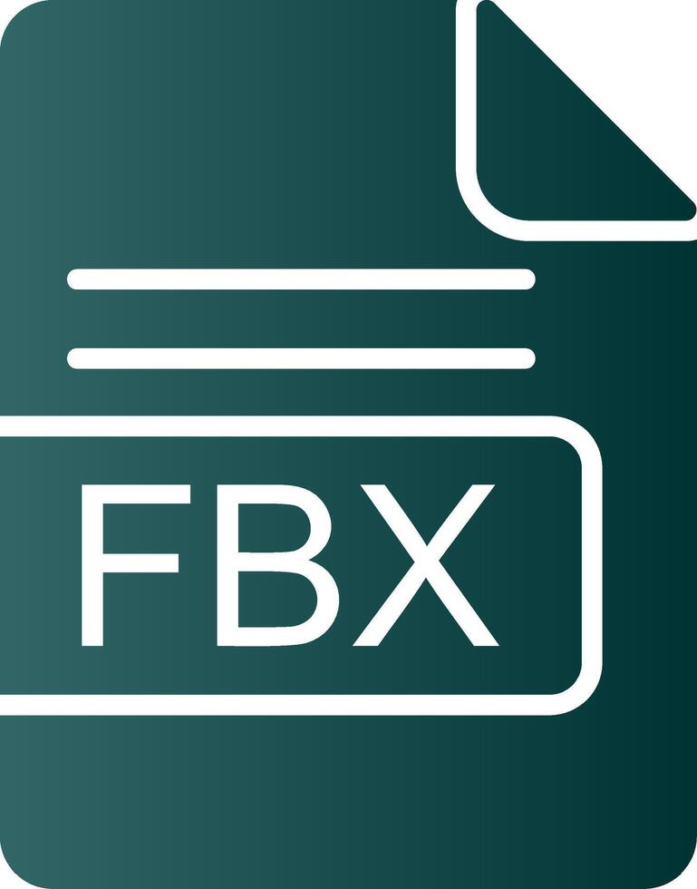 fbx fil formatera glyf lutning ikon vektor
